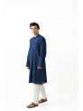 Sanskar- Menswear- Kurta Pyjama-Navy