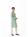 Sanskar- Menswear- Long Kurta- Pista