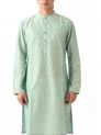 Sanskar- Menswear- Long Kurta- Pista