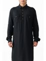 Sanskar- Menswear- Long Kurta-Black