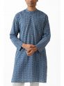 Sanskar- Menswear- Long Kurta-Indigo