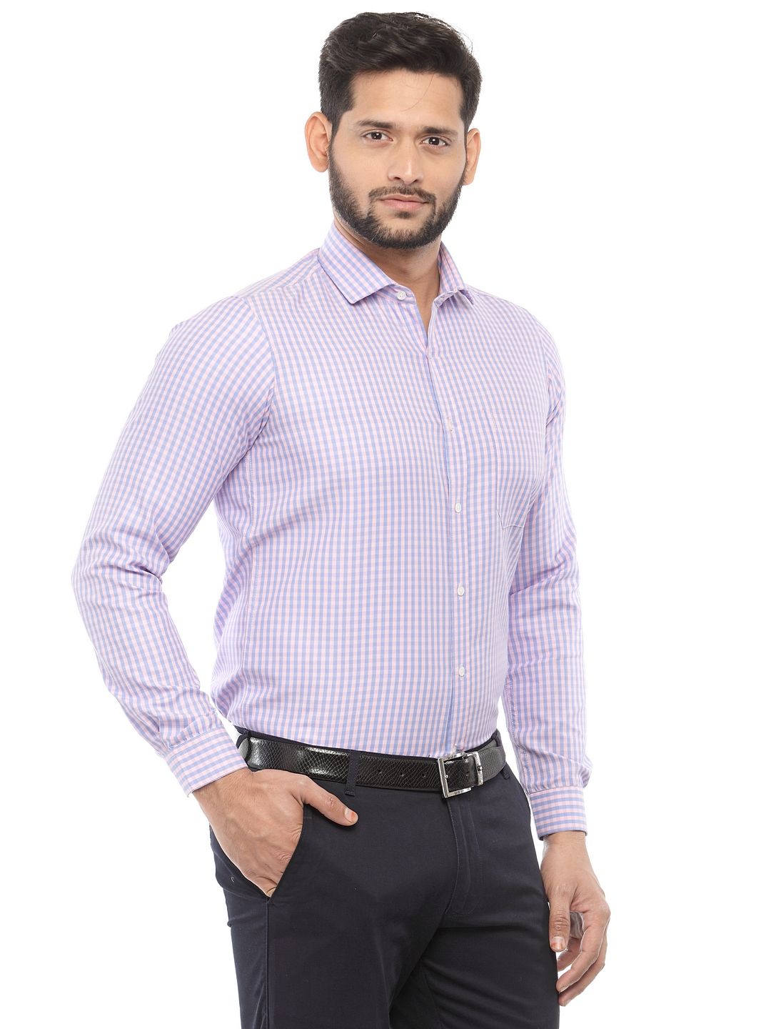 Sanskar Menswear Formal Shirt Pink Blue