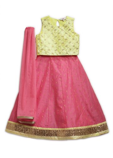 Buy Babyhug Sleeveless Embroided Choli with Net Lehenga Choli and Dupatta  Set Blue for Girls (3-4Years) Online in India, Shop at FirstCry.com -  14058179