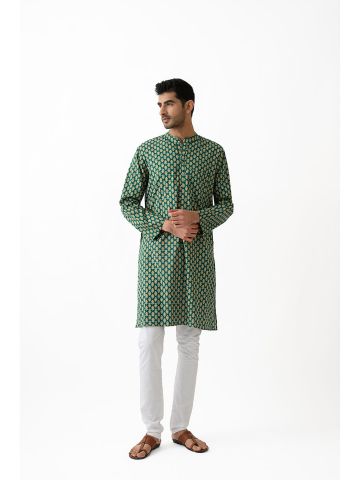 Sanskar- Menswear- Kurta Pyjama-Green