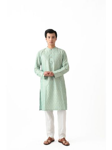 Sanskar- Menswear- Long Kurta- Pista