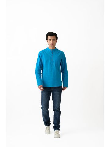 Sanskar- Menswear- Short Kurta- A F Blue