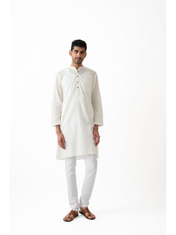 Sanskar- Menswear- Long Kurta- White