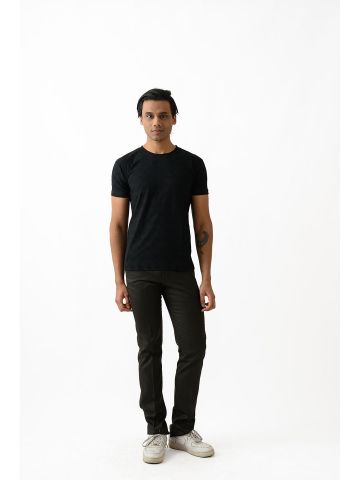 Sanskar-Menswear-Crew Neck Tee H\S-Black