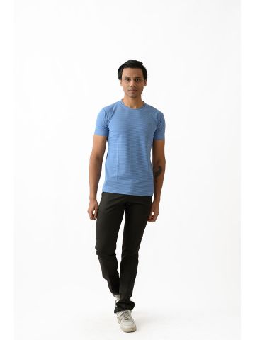 Sanskar-Menswear-Crew Neck Tee H\S-Sky