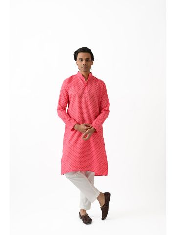 Sanskar- Menswear- Kurta Pyjama-Pink