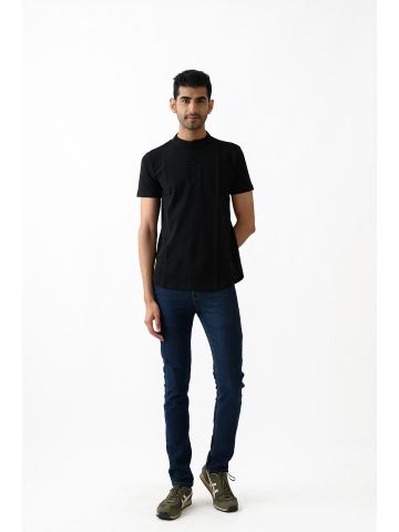 Sanskar-Menswear-Fashion Polo H\S-Black